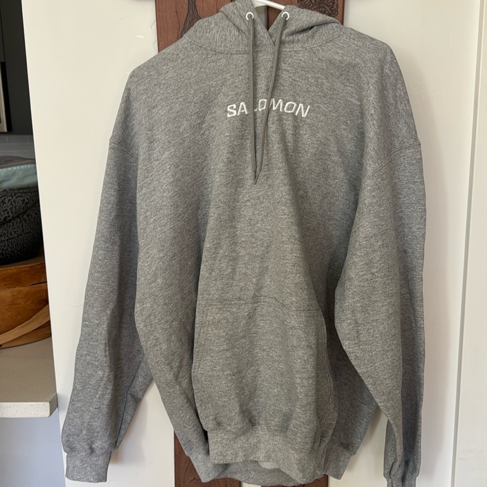 Salomon Ski Grey Hoddie XL New